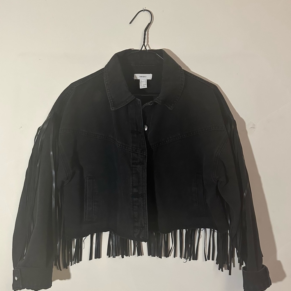 Fringe cropped Jean jacket